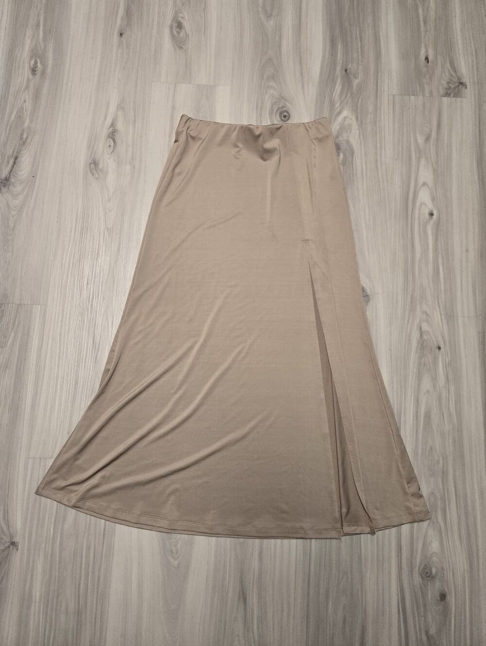 ​Ten by Aritzia Slinky Jersey Maxi Skirt with Front Slit / Taupe
